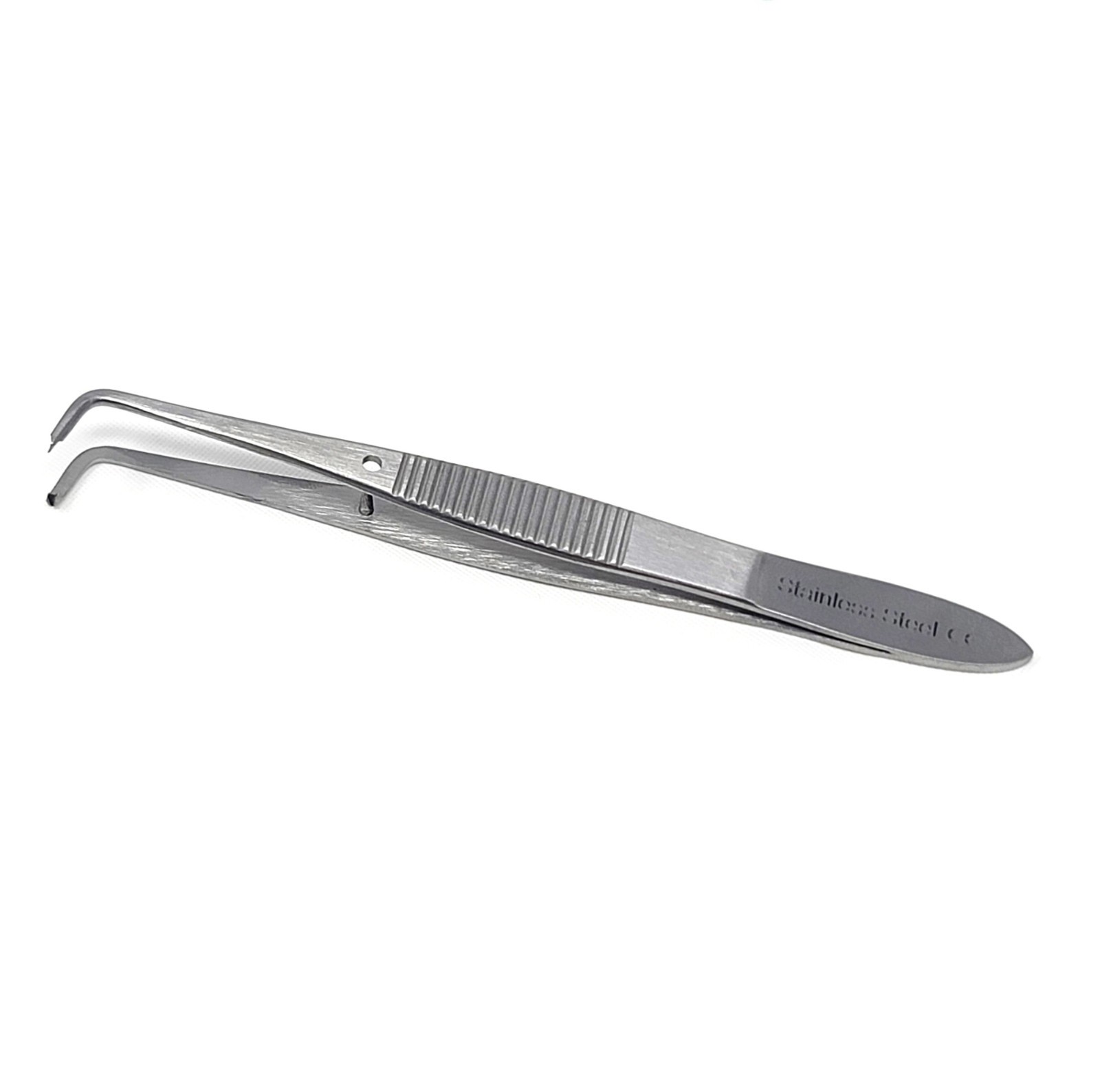 IRIS Eye Forceps Kocher 1x2 Rat Tooth Full Curved Lab Tweezer Stainless Steel CE