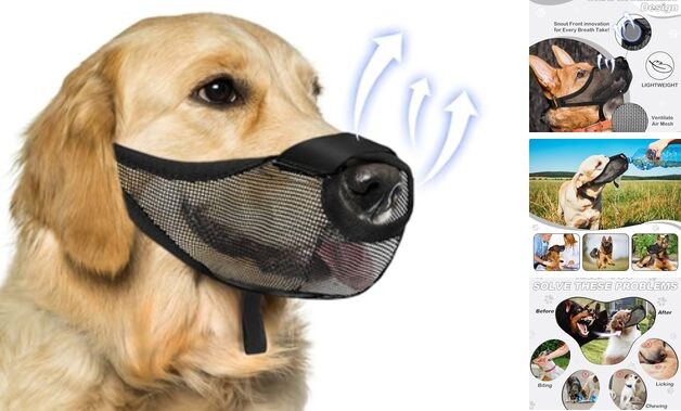 Doguzzle, Soft Aireshuzzles foredium Sized Dogs, Breathable Dogussels Black M
