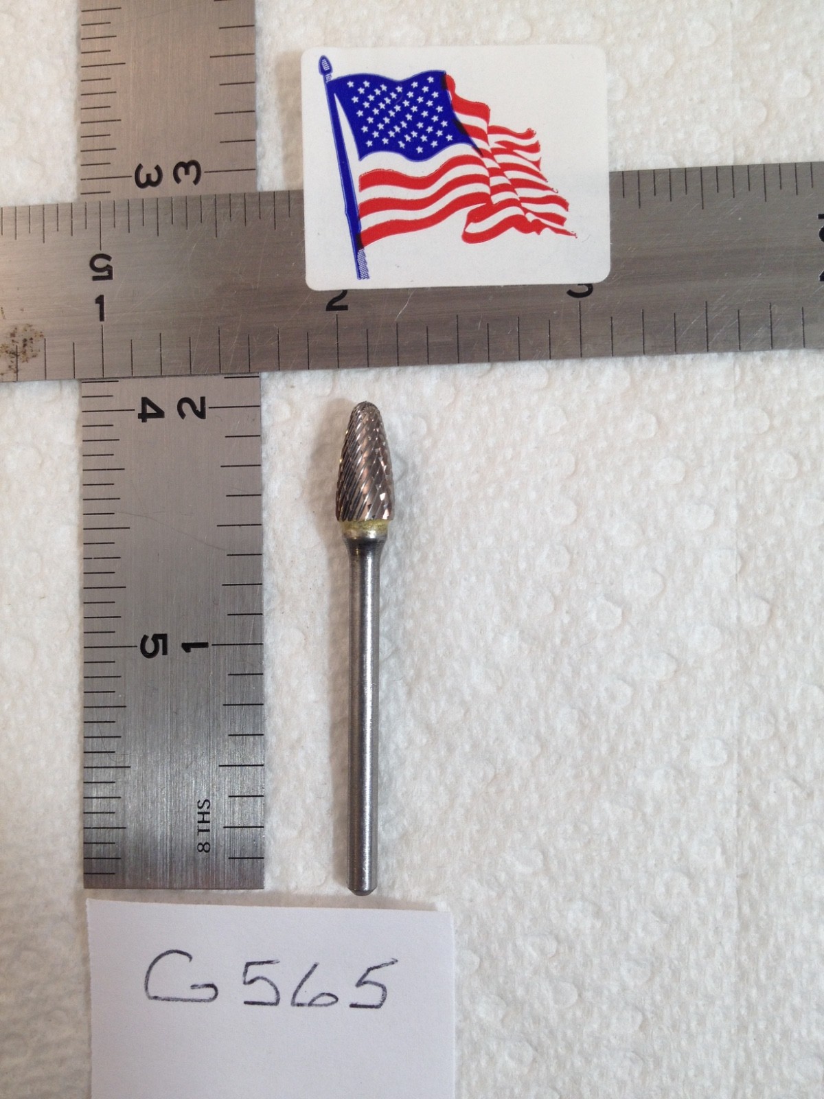 1 NEW FALCON / SGS 1/8" SHANK CARBIDE BURR. SF-51 DOUBLE CUT. ROUND TREE (G565)
