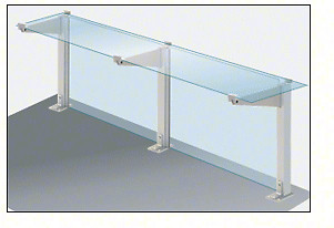 Satin Anodized 18" High Center Design Series Partition Post with a 12" Deep To