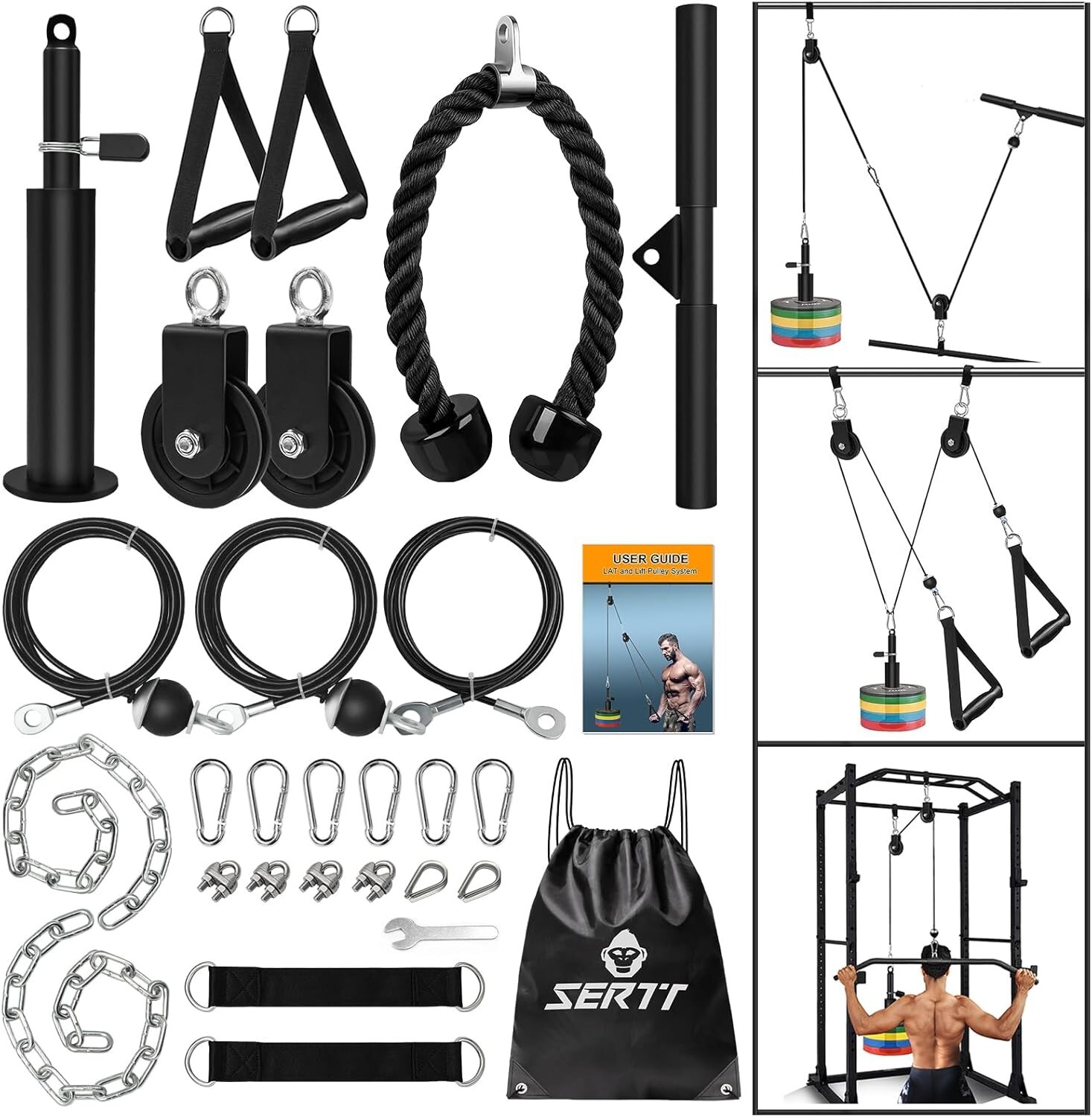 Versatile Weight Cable Pulley System - 149.69 kg Capacity with DIY Components