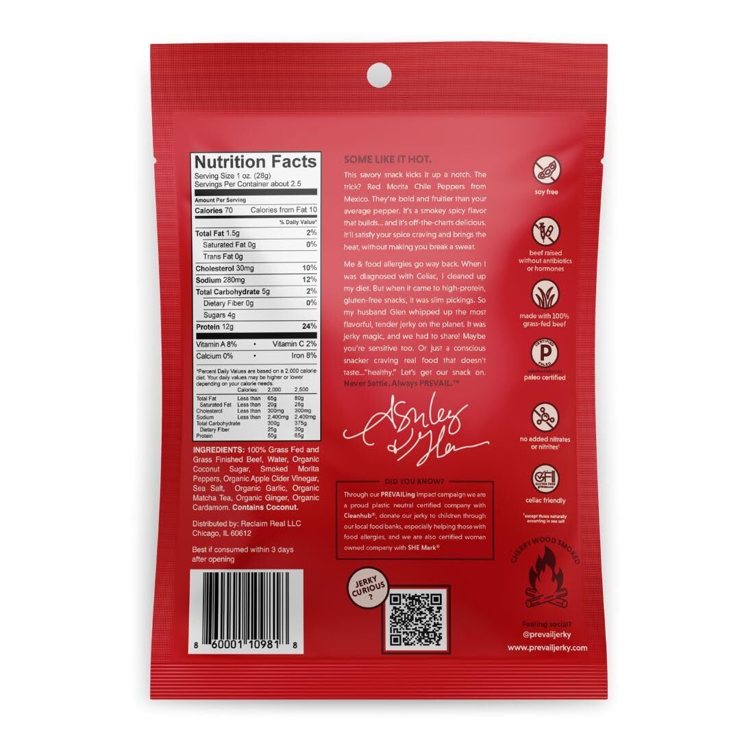Prevail Spicy Grass-Fed Beef Jerky 2.25oz