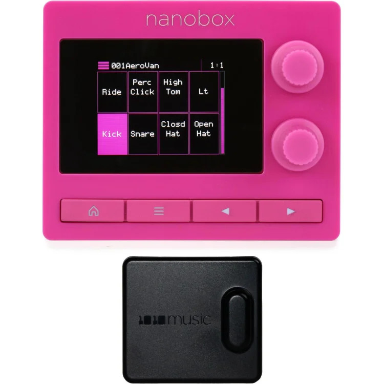 1010music Nanobox Razzmatazz Ultracompact Drum Synthesizer with Battery Case