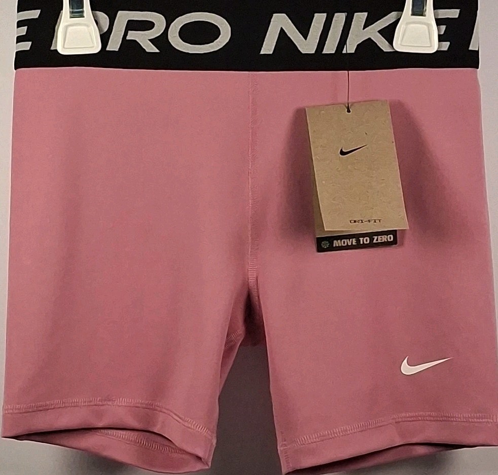 Nike DA1033-646 Girls' Large 3" Pro Shorts, Magic Flamingo/White
