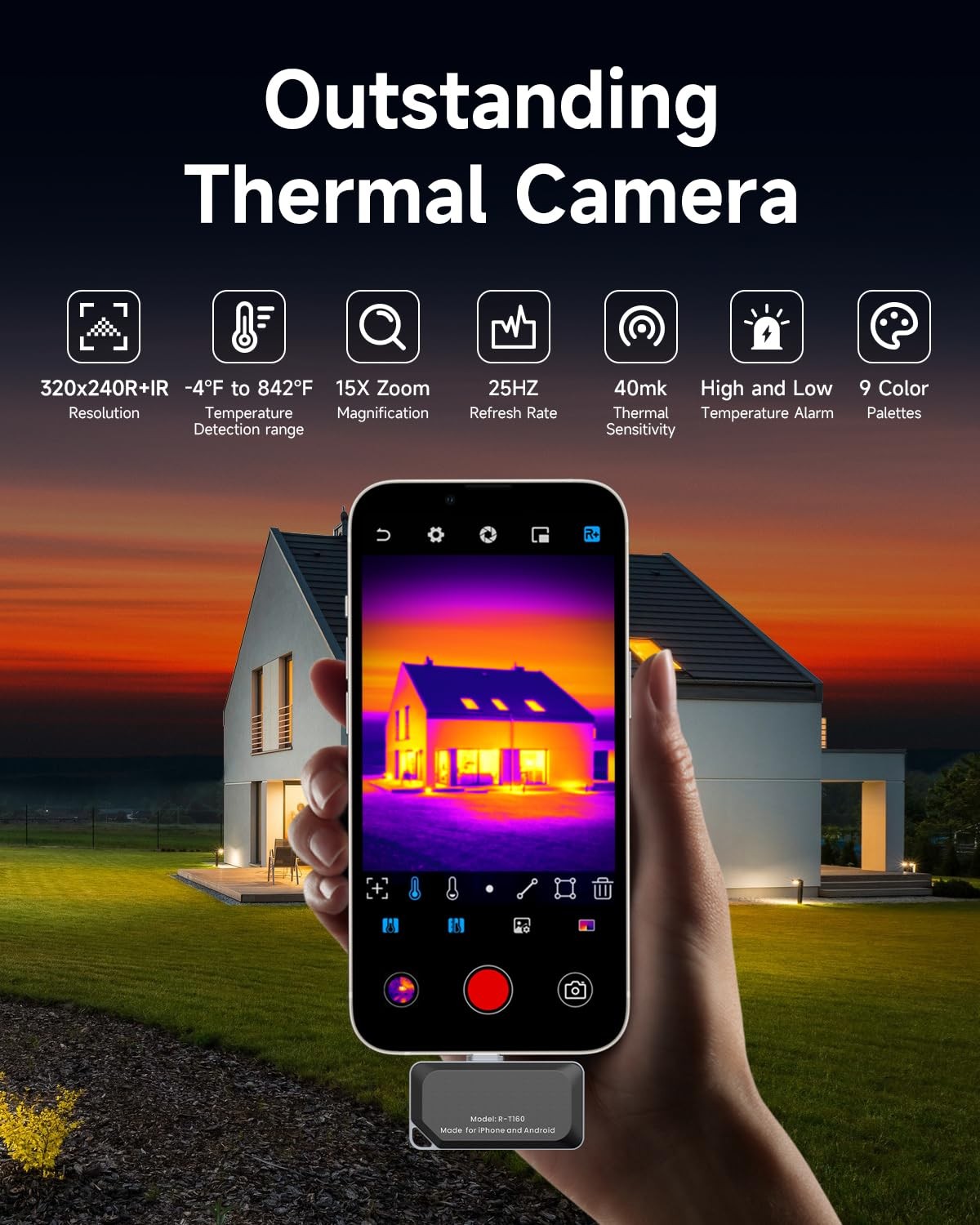 Thermal Camera for Type-C iPhone & Android Device, 320x240 Super Resolution, ...