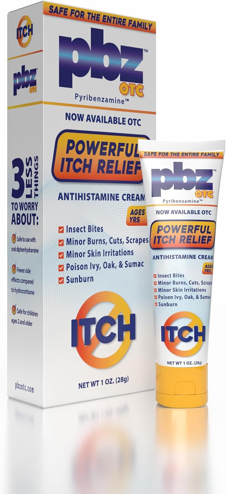 OTC Antihistamine Cream with 1% Tripelennamine Hcl, Kid Safe Itch Relief, 1 Oz