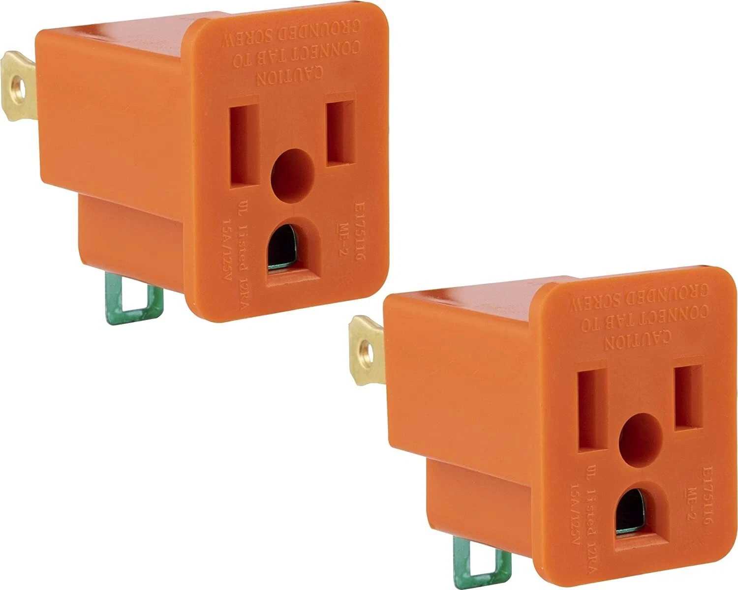 20 GE Polarized Grounding Outlet Extender, 10 Pack Of 2 Each Turn 2-Prong into 3