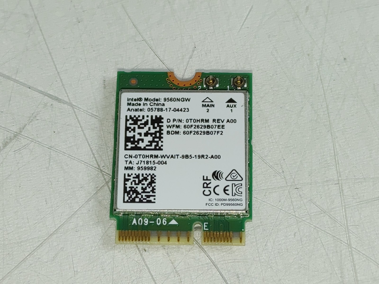 Lot of 2 Dell T0HRM Wireless AC-9560NGW 802.11ac M.2 WiFi Card + Bluetooth 5.0