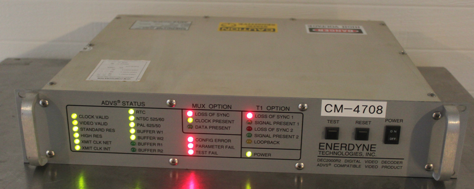 ENERDYNE ADVS DEC2000R2 DEC2000R02-02 DIGITAL VIDEO COMPRESSION DECODER
