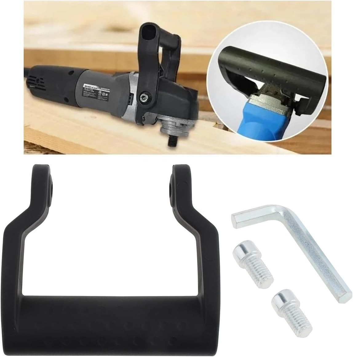 2 Pack Angle Grinder Handle Replacement U Shape Non-Slip Loop Grip for 8mmThread