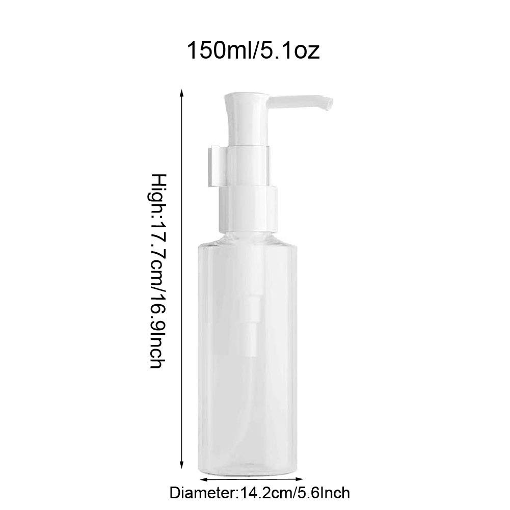 2PCS 150ml/5oz Empty Clear Plastic Flat Pump Bottles with Travel Lock Lotion ...