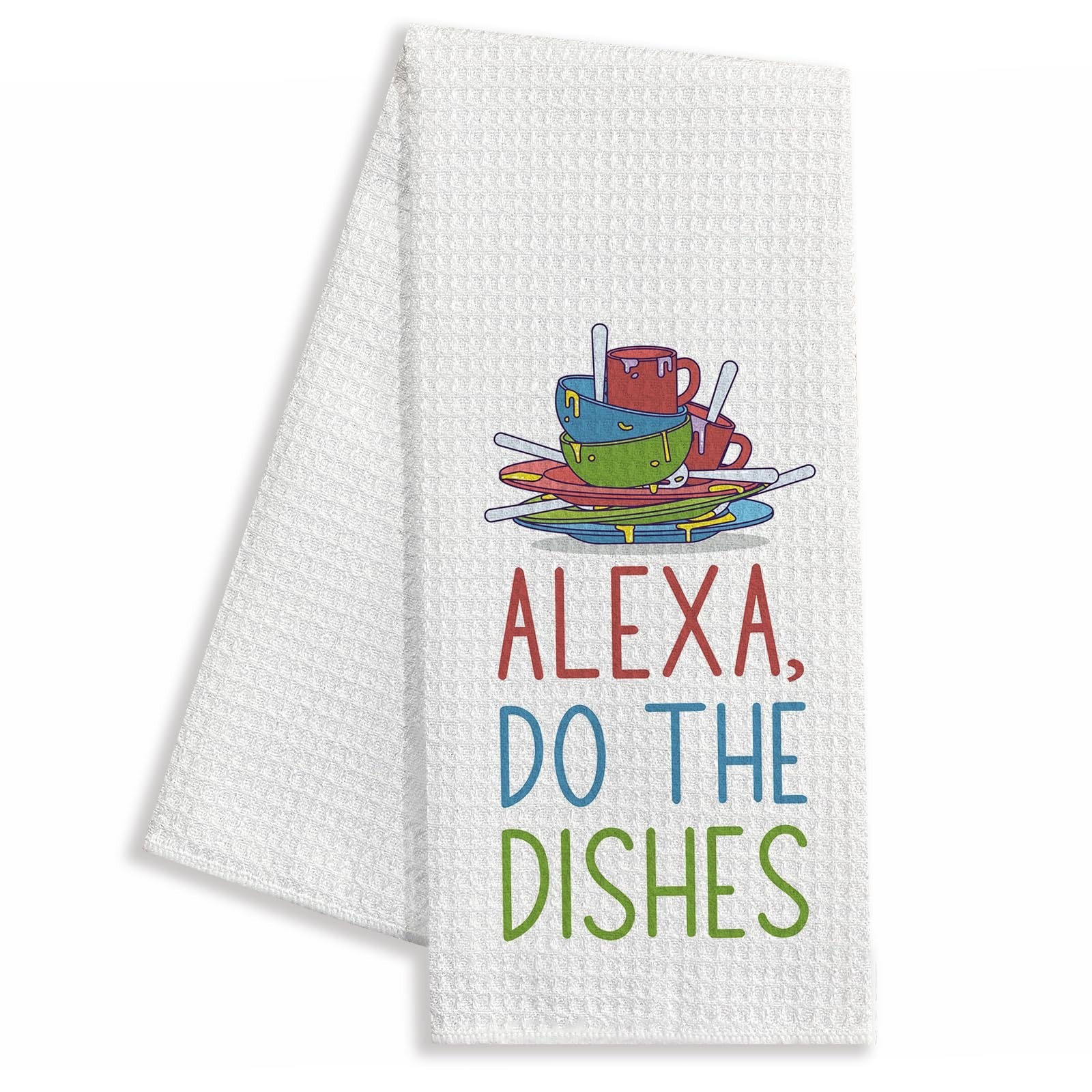 zcyhtqp Alexa Do The Dishes,Funny Kitchen Towels,Funny Dish Towels with Sayin...