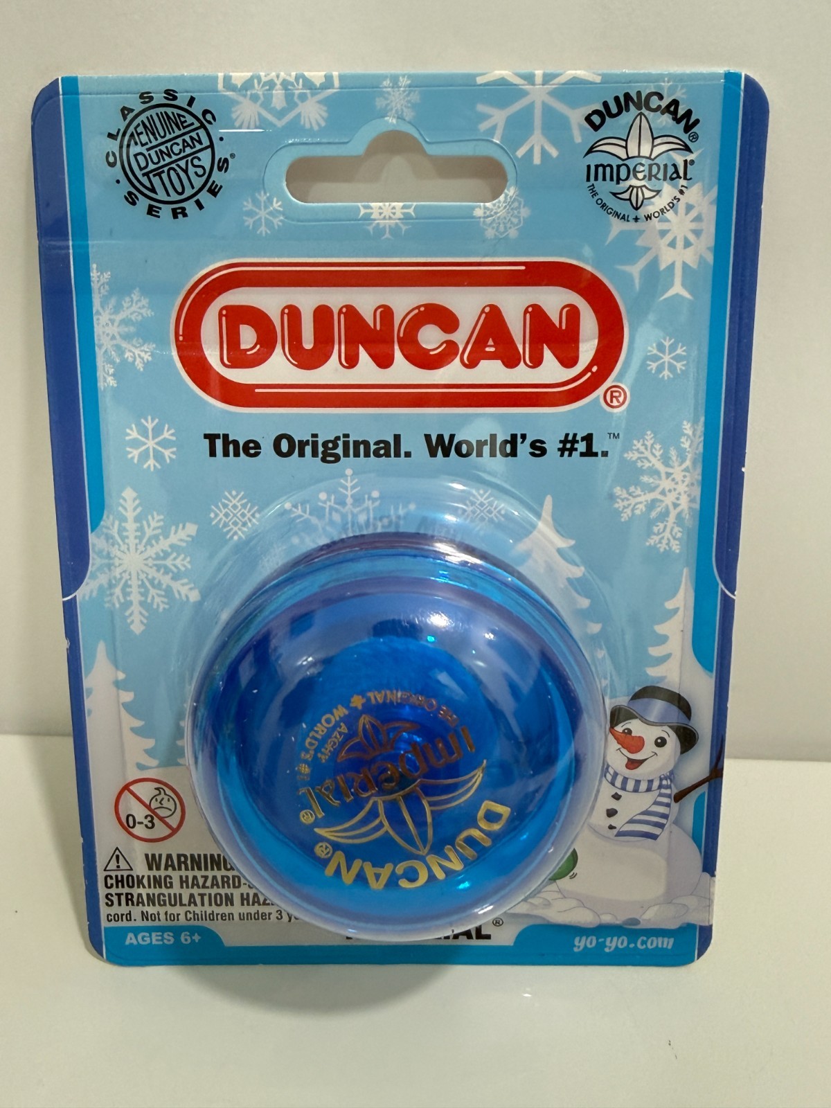Duncan Imperial Yo-Yo Classic Series Translucent Blue New On Card Snowman Wrap