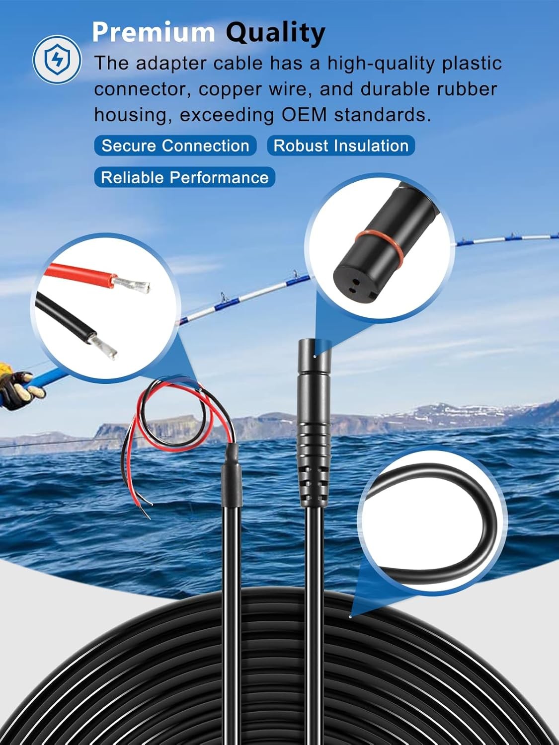 Replace for Lowrance , Hook2 Models 5/7/9/12 Hook2 Power Cable 000-14172-001