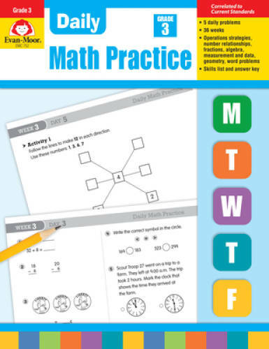 Daily Math Practice, Grade 3 - Paperback By Evan Moor - GOOD