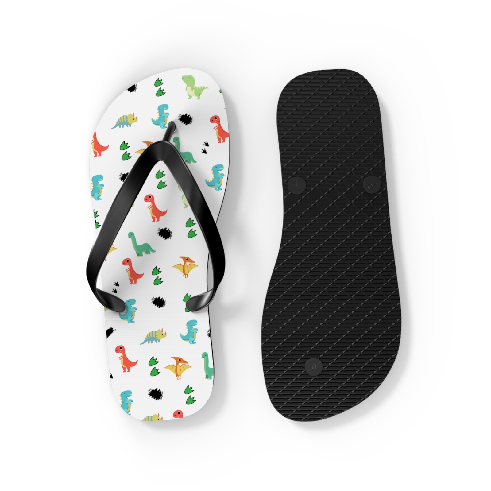 Dinosaur pattern Flip Flops Dino summer