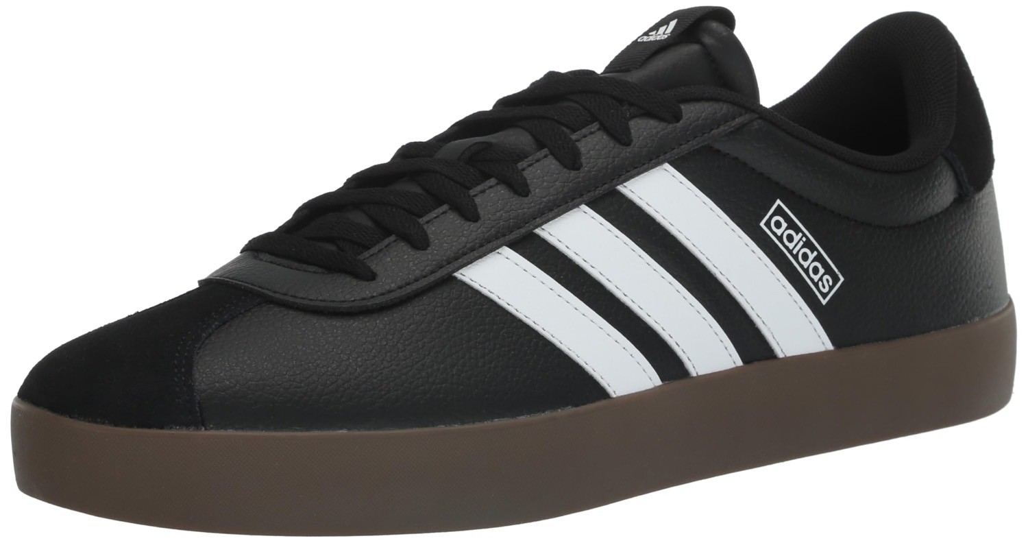 Adidas Mens VL Court 3 Sneaker Black White Gum Size 10.5 Skateboard Shoe New