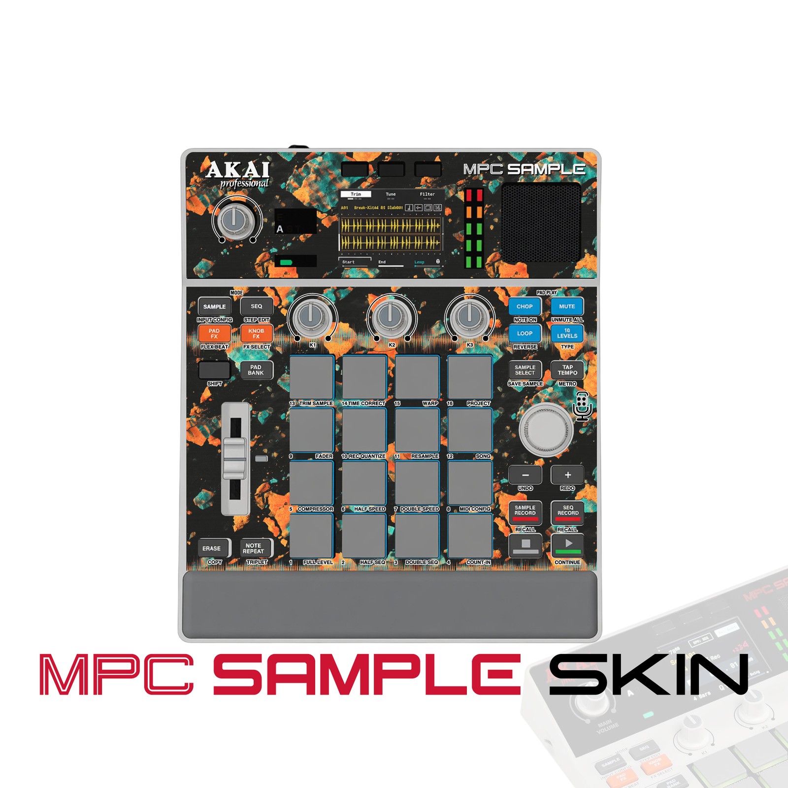 Akai MPC Sample Skin / Orange Stone Fragments
