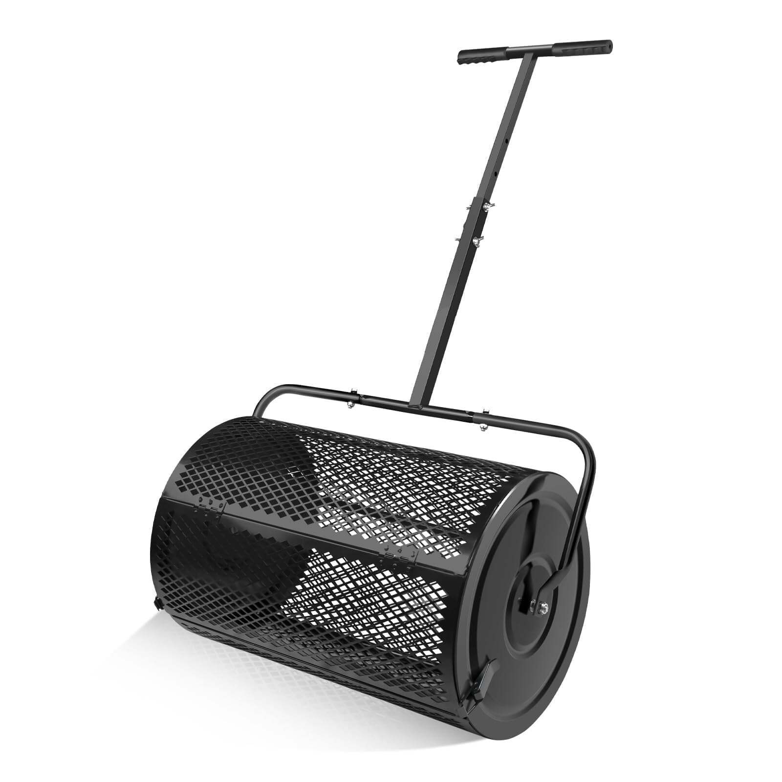 Compost Spreader 24 inch Peat Moss Spreader with T-Shaped Handle for Yard