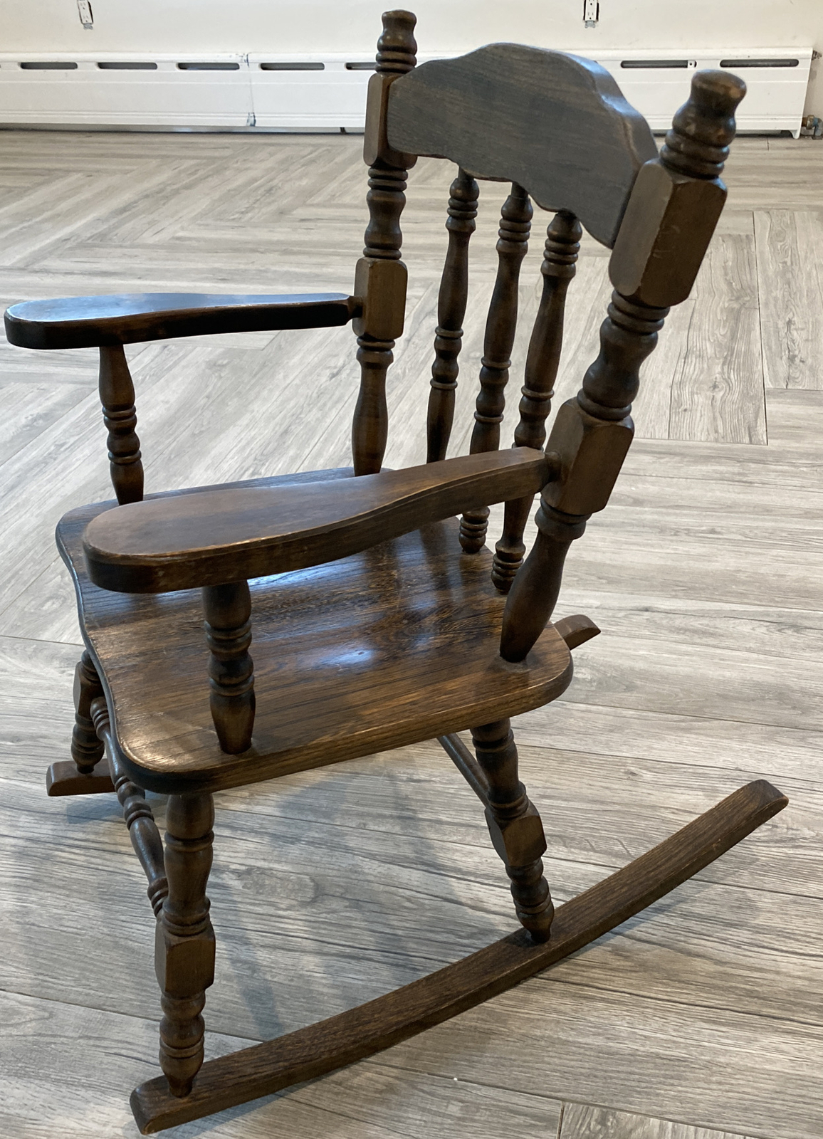 Vintage Wooden Child's Rocking Chair 1970's 25" H 16" W 22" Rockers