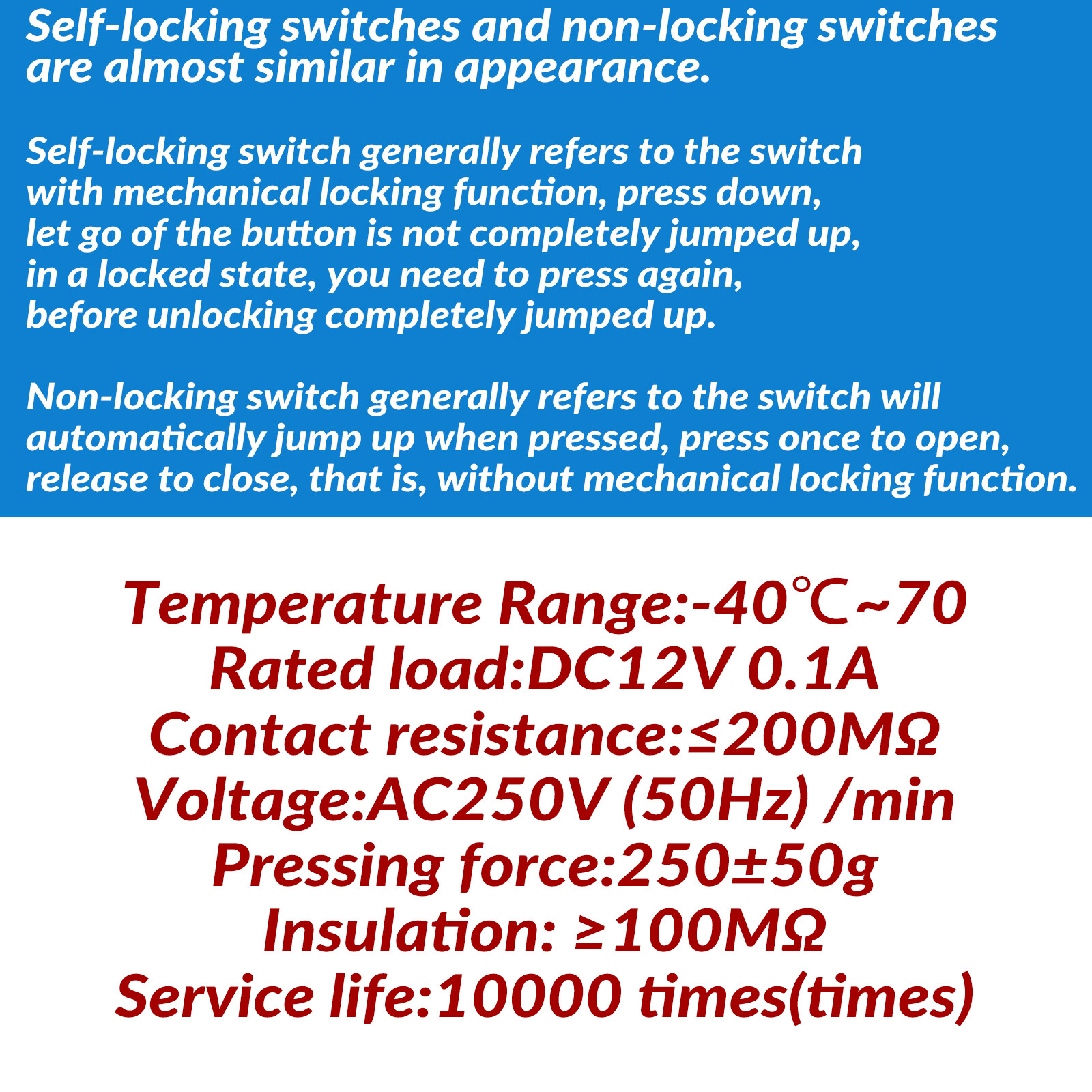 Mini Latching / Momentary PCB Push Button Switch 6 Pin 5.8x5.8 7x7 8x8 8.5x8.5mm