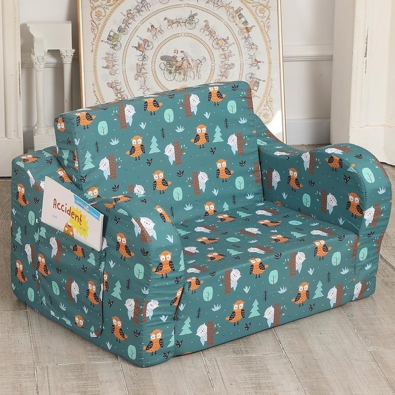 Cute Owl Kids Sofa Portable Comfy Chair Lightweight Toddler Couch Furniture New