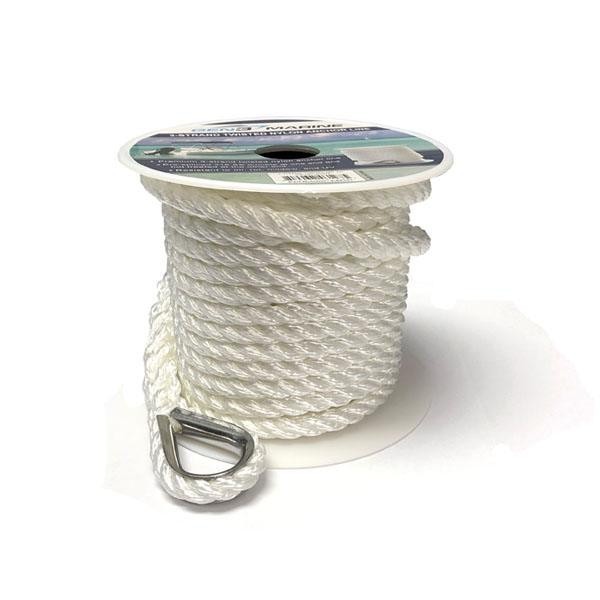 Gen3 Marine 3/4" x 200' White 3-Strand Twisted Nylon Anchor Line - 4-64117