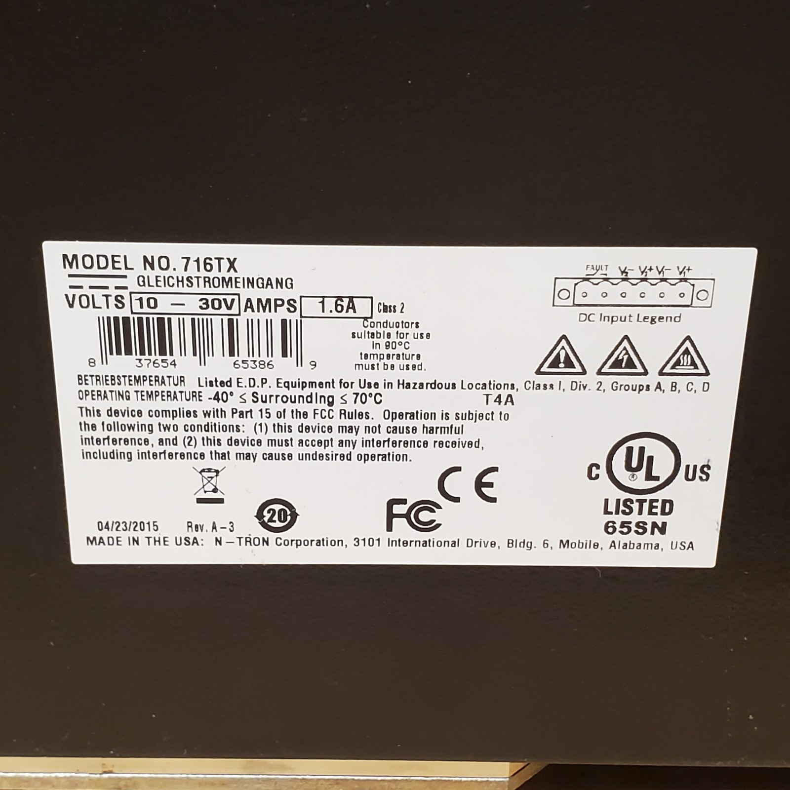 N-TRON 7016TX Industrial Ethernet Switch