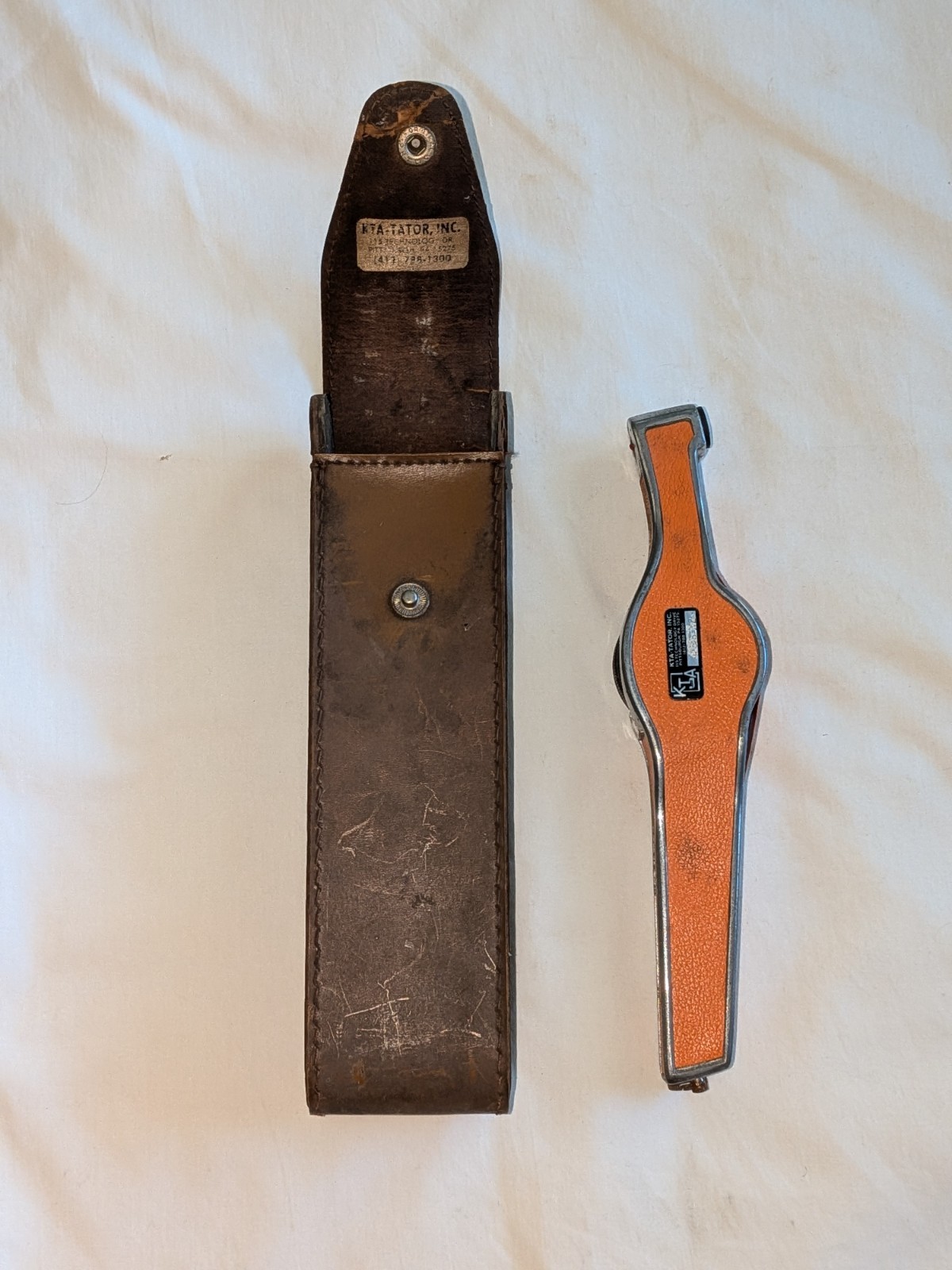 Vintage KTA-TATOR INC Inspector ELCOMETER Thickness Gage ? w/ LEATHER CASE