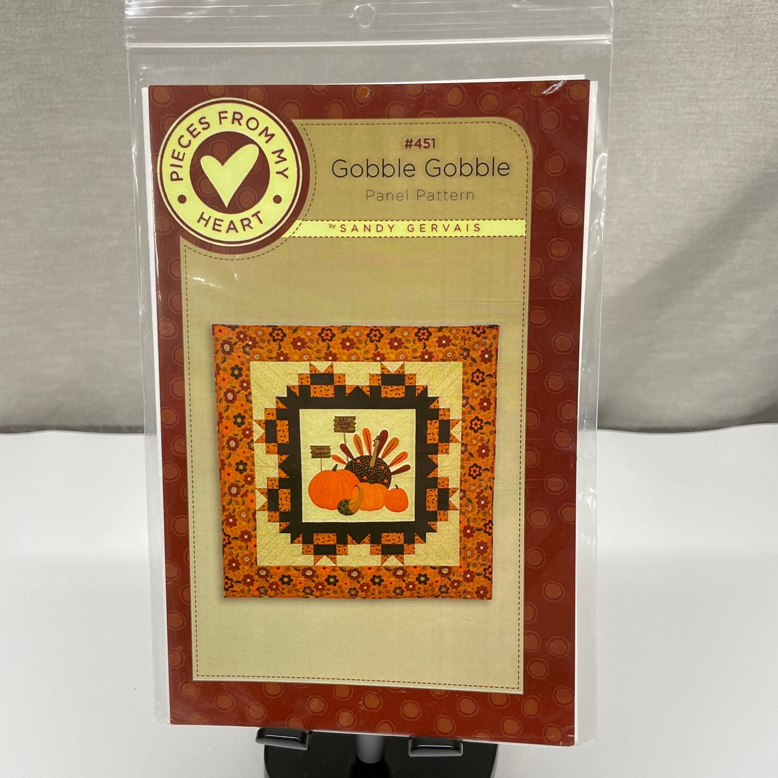 Gobble Gobble Quilt Panel Pattern from My Heart  Sandy Gervais 48"x48"