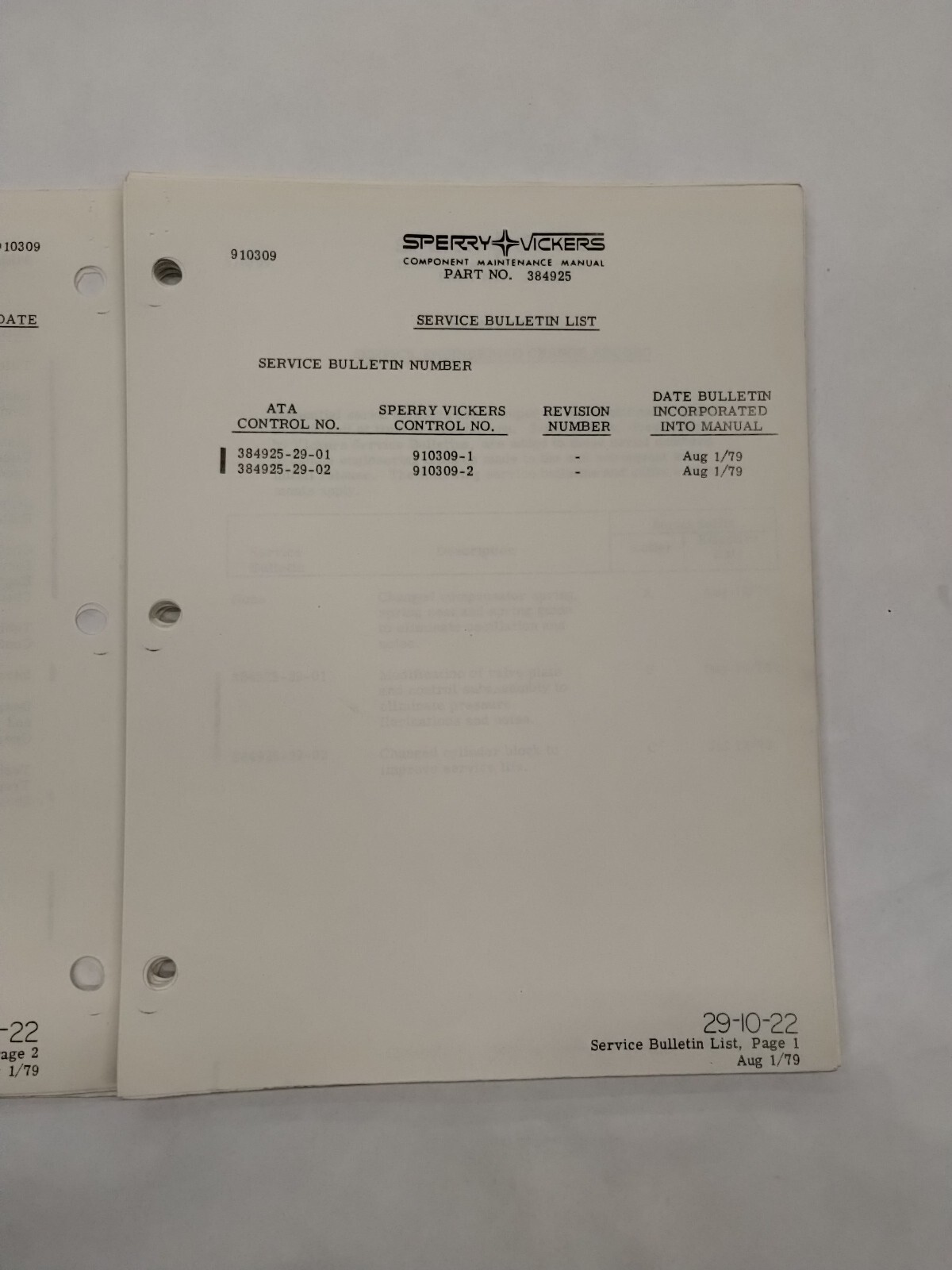 Sperry Vickers Variable Displacement Hydraulic Pump Assembly Maintenance Parts