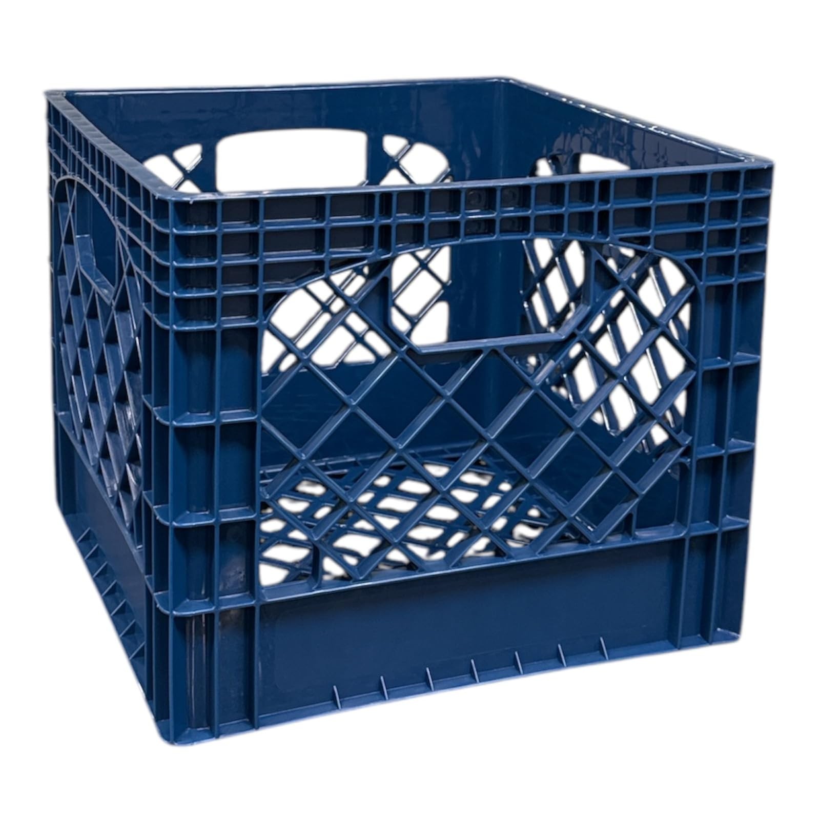 Juggernaut Storage 16QT Heavy-Duty Plastic Square Milk Crate Blue Navy