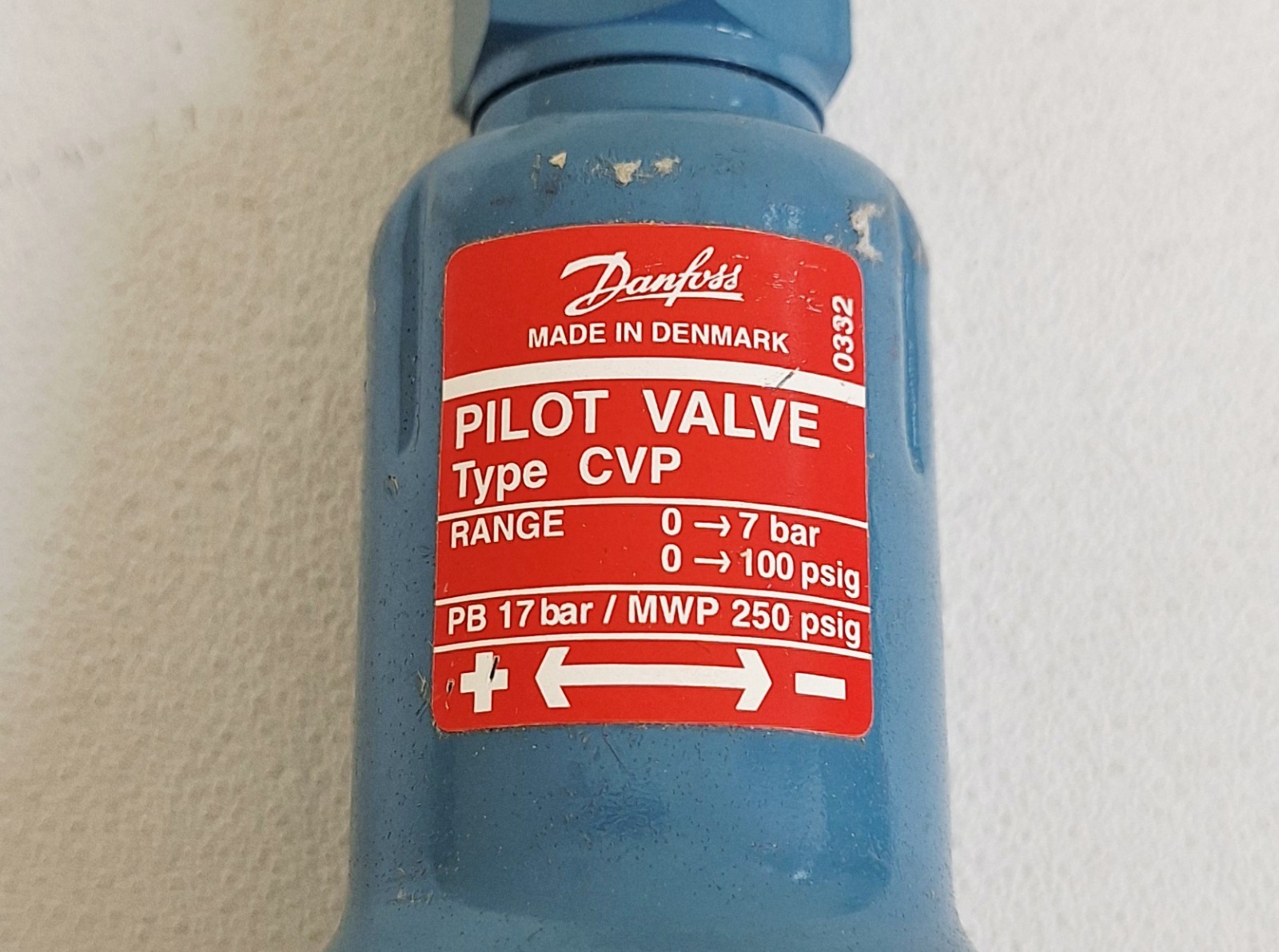 Danfoss CVP Pilot Valve Range 0-7 bar 0-100 psig