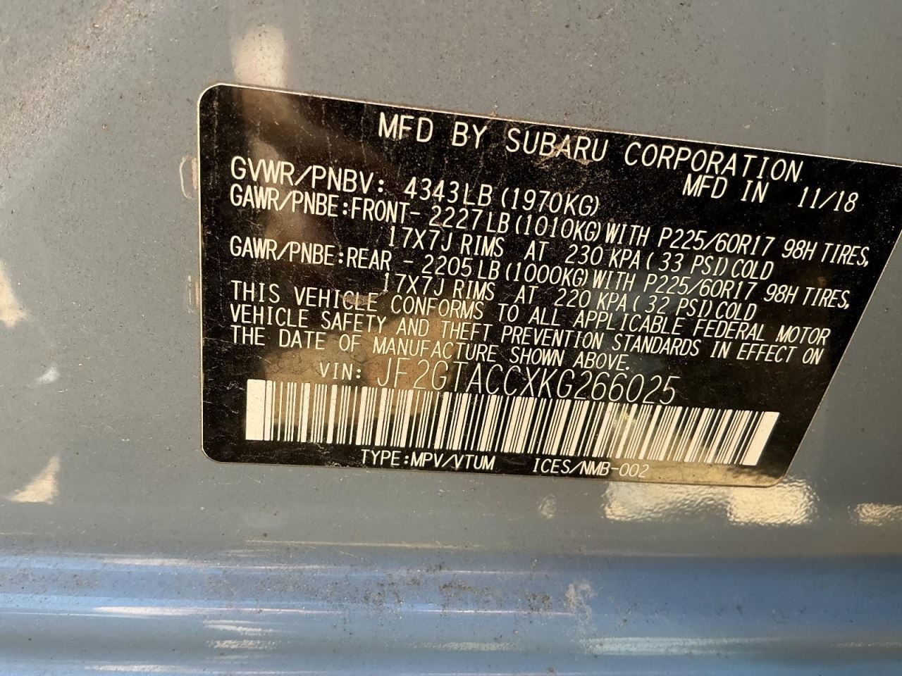 XV CROSST 2019 Glove Box 5012116