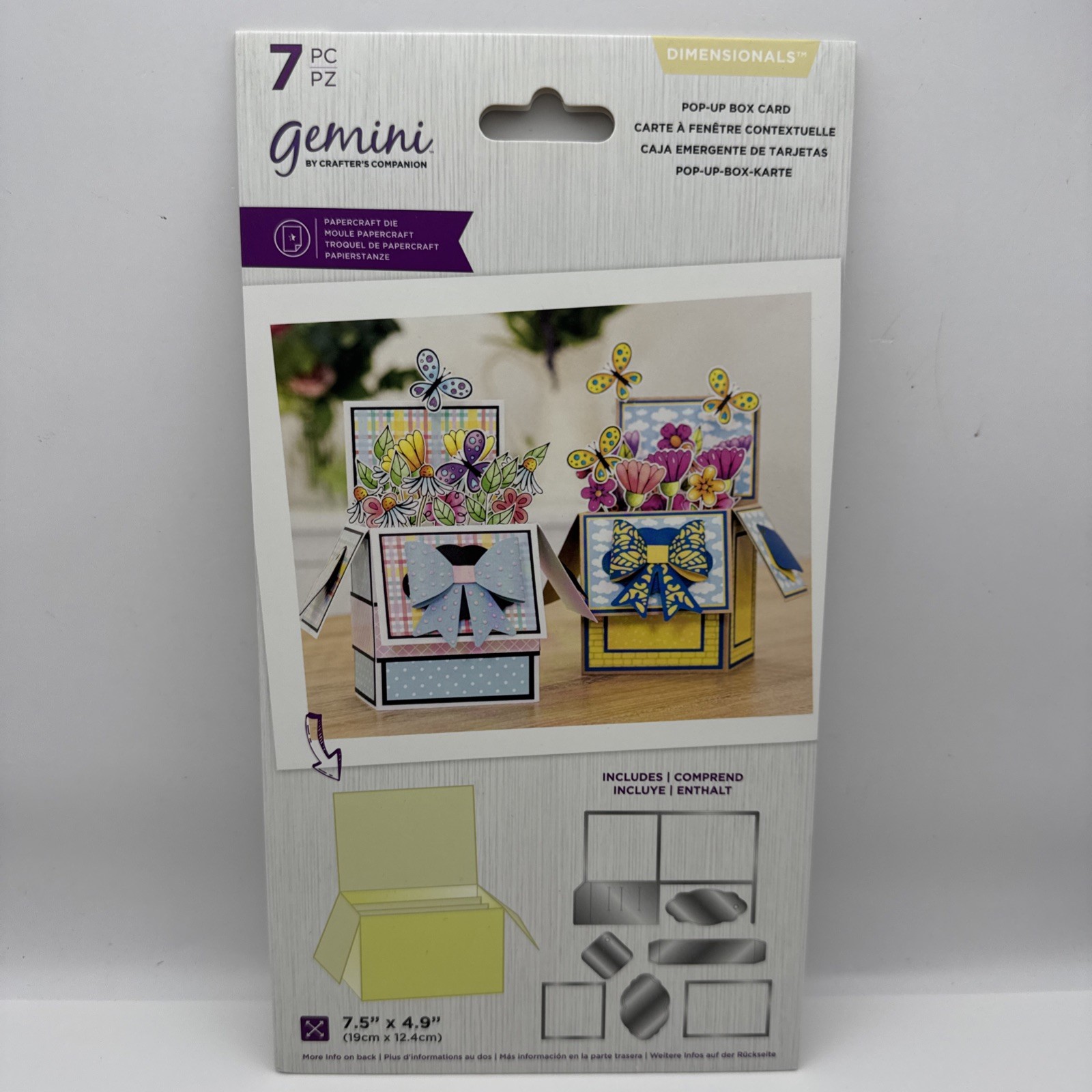 Gemini Pop-Up Box Card Die Set 7pc Dimensional Crafter’s Companion NEW