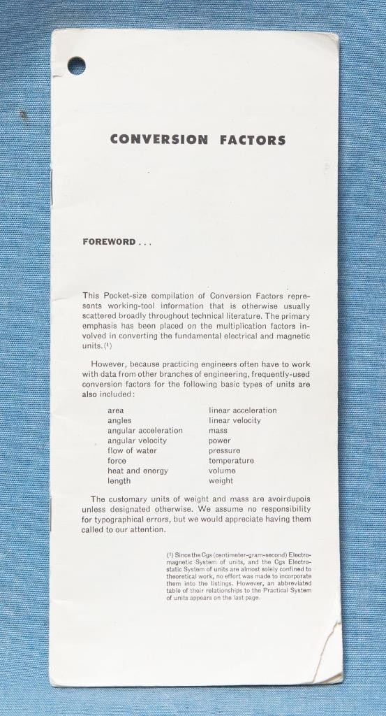 Conversion Factors Computer Handbook