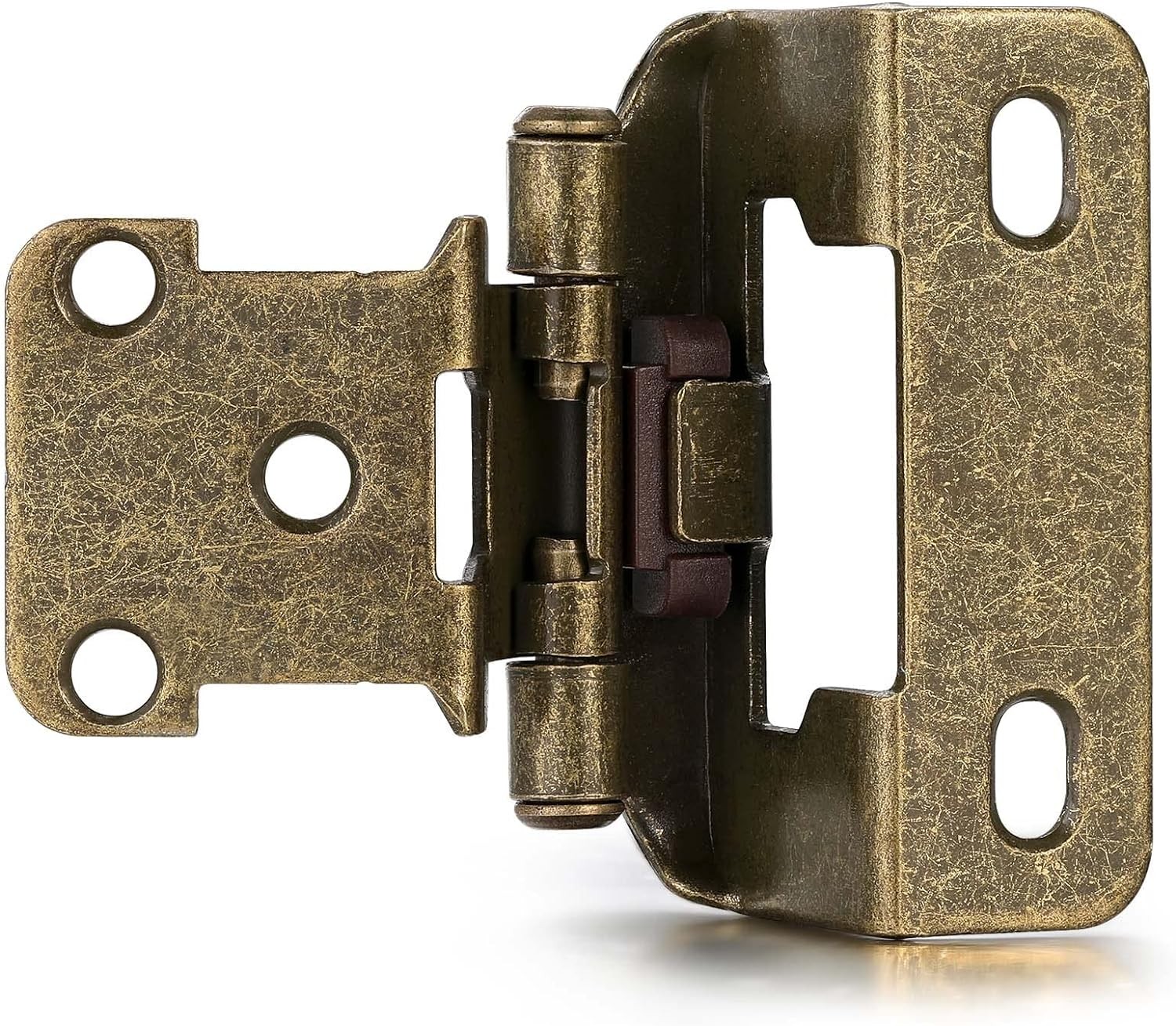 4 Pack (2 Pair) Antique Brass Cabinet Hinges for Kitchen