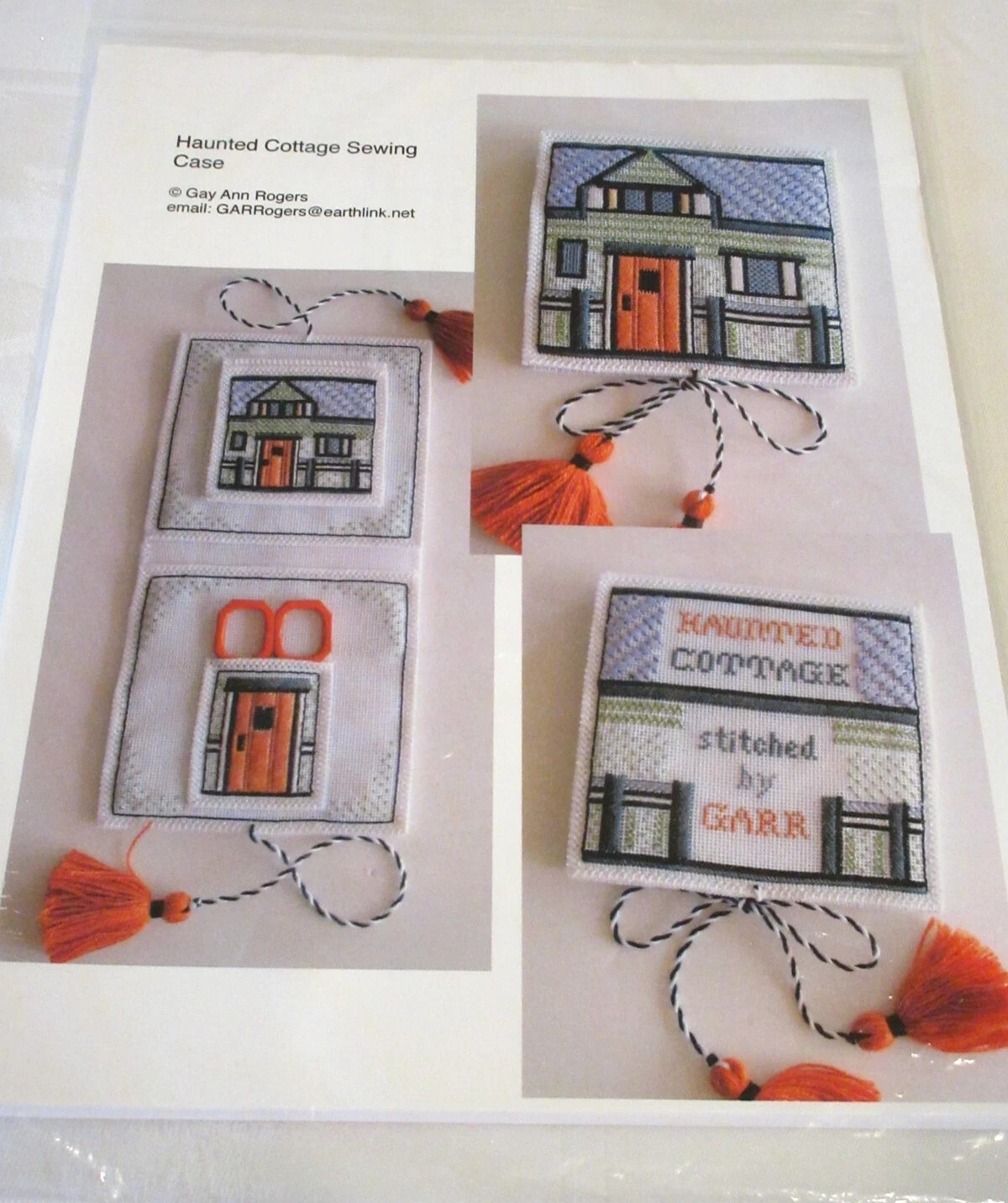Gay Ann Rogers HAUNTED COTTAGE SEWING CASE Needlepoint/Ctd Thread Pattern