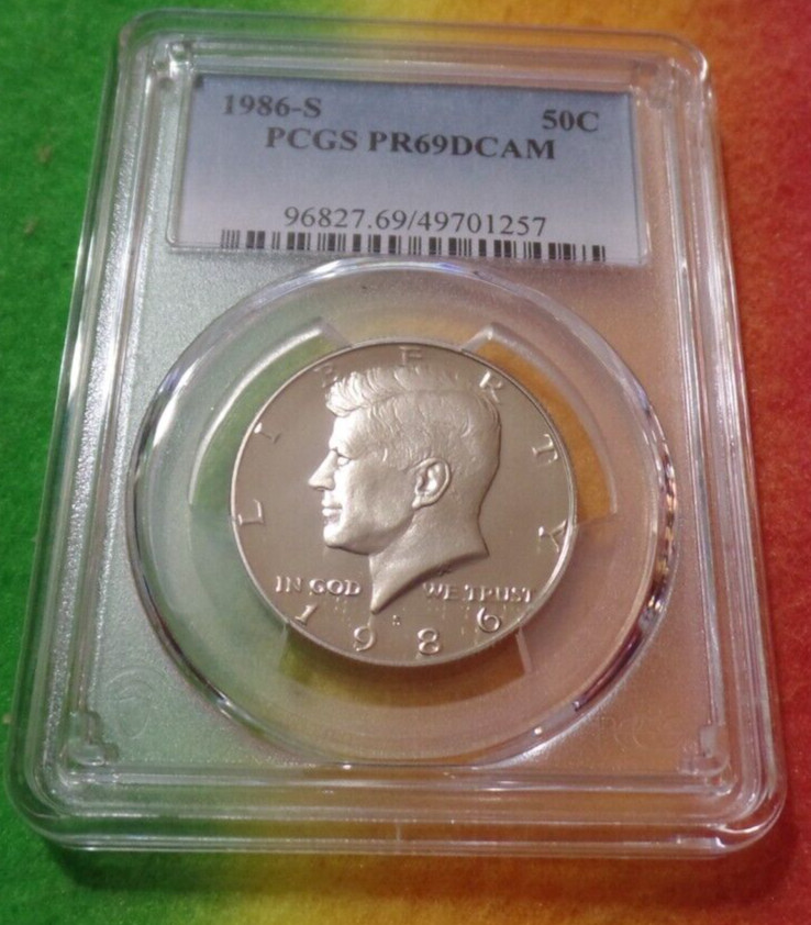 1986-s Kennedy half dollar PCGS PR69DCAM Clad !!!NICE!!!
