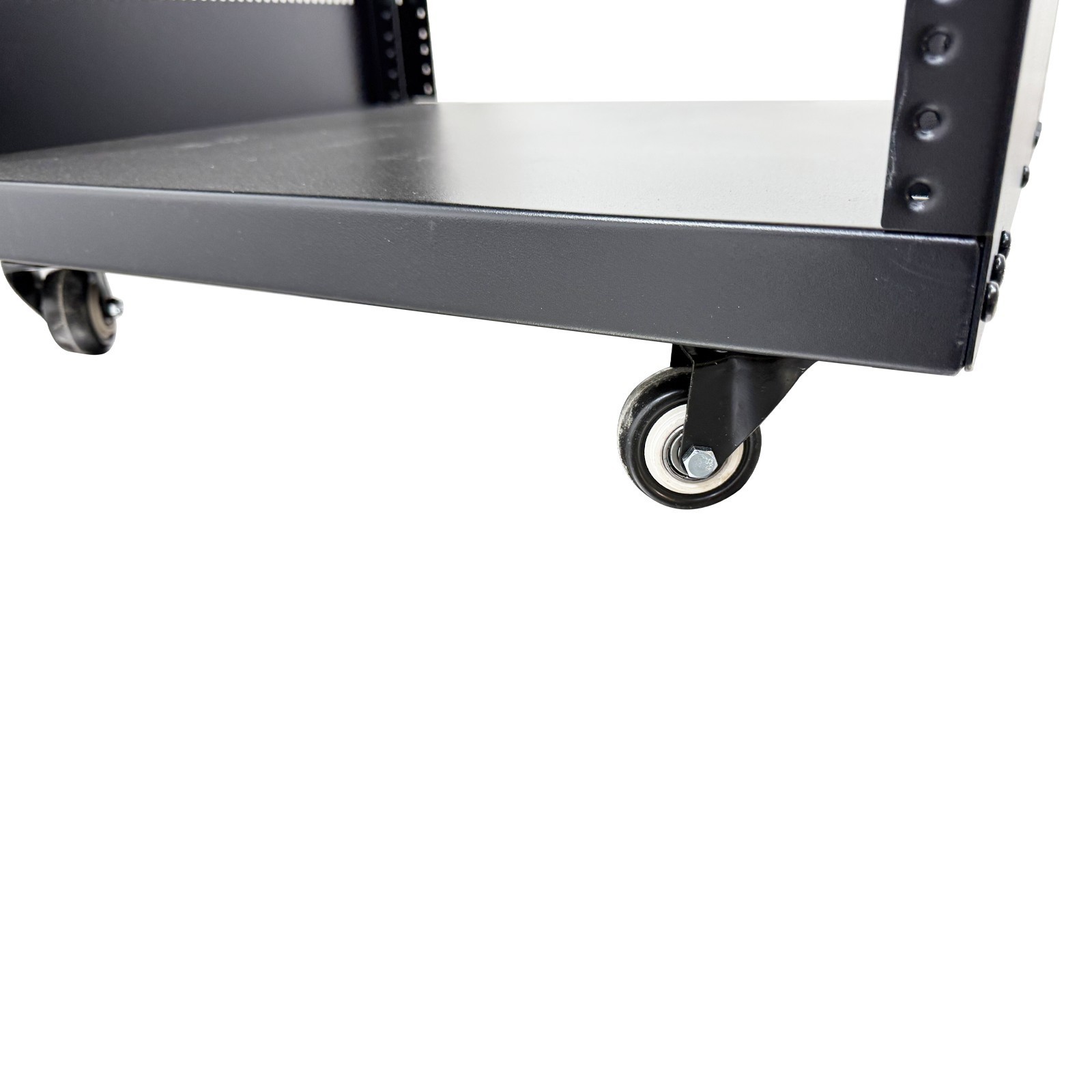 12 Space Studio Rack Case with 4" Caster Wheels 12U Open-Frame Server Rack