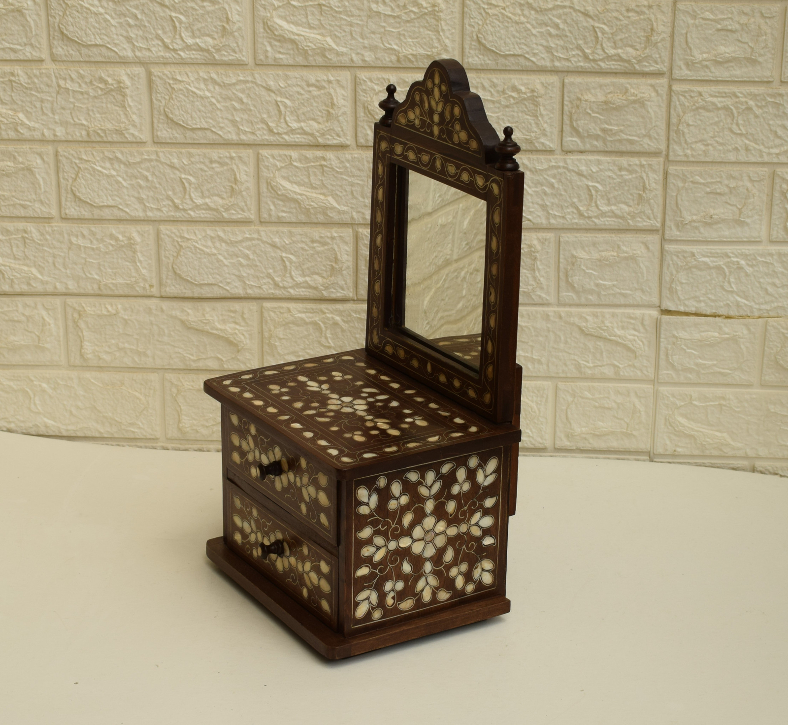 Vintage Mini Chest of Drawers, Moroccan Dresser, Wood Jewelry Storage Box