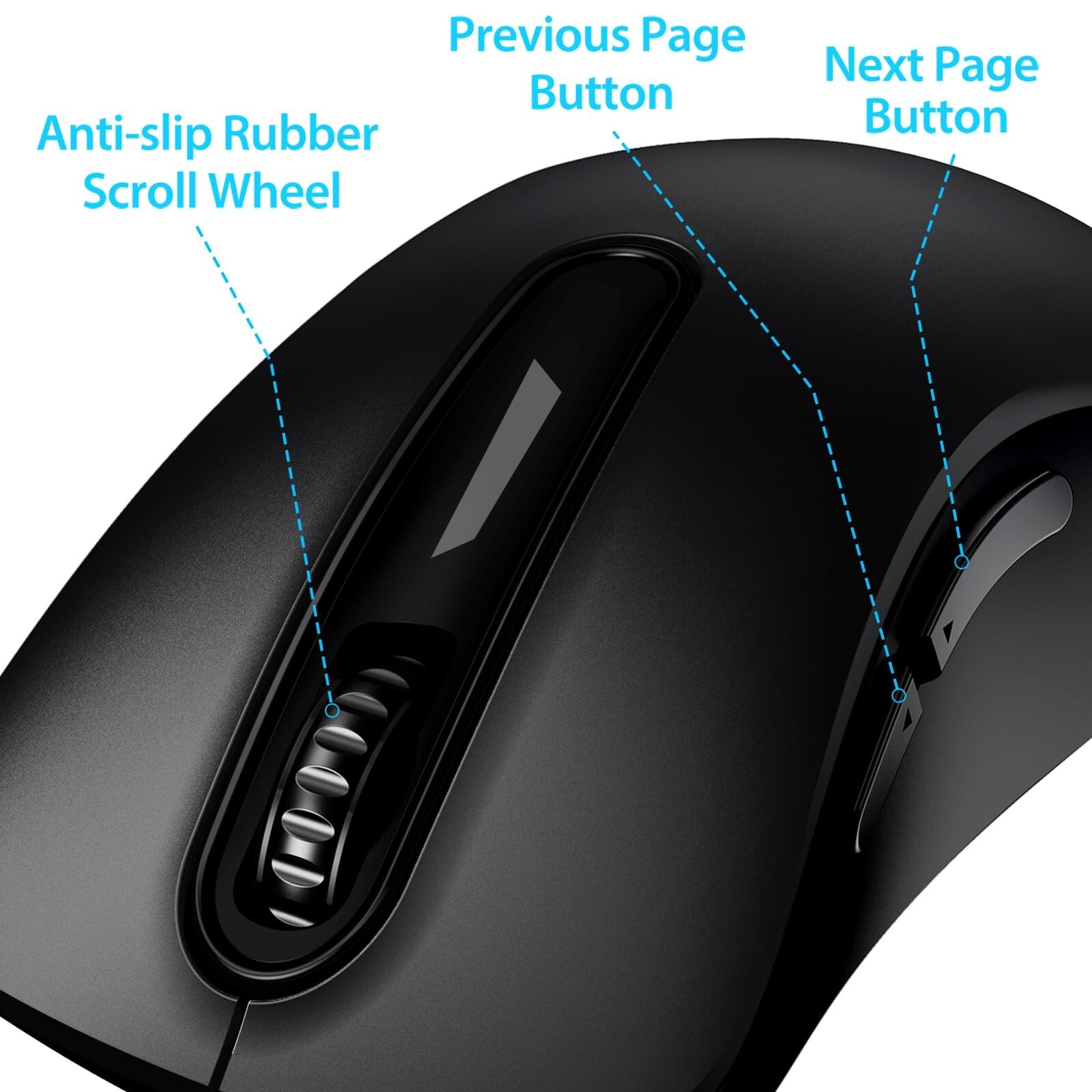 memzuoix 2.4G Wireless Mouse, 1400 DPI Computer Wireless Mouse with USB Recei...