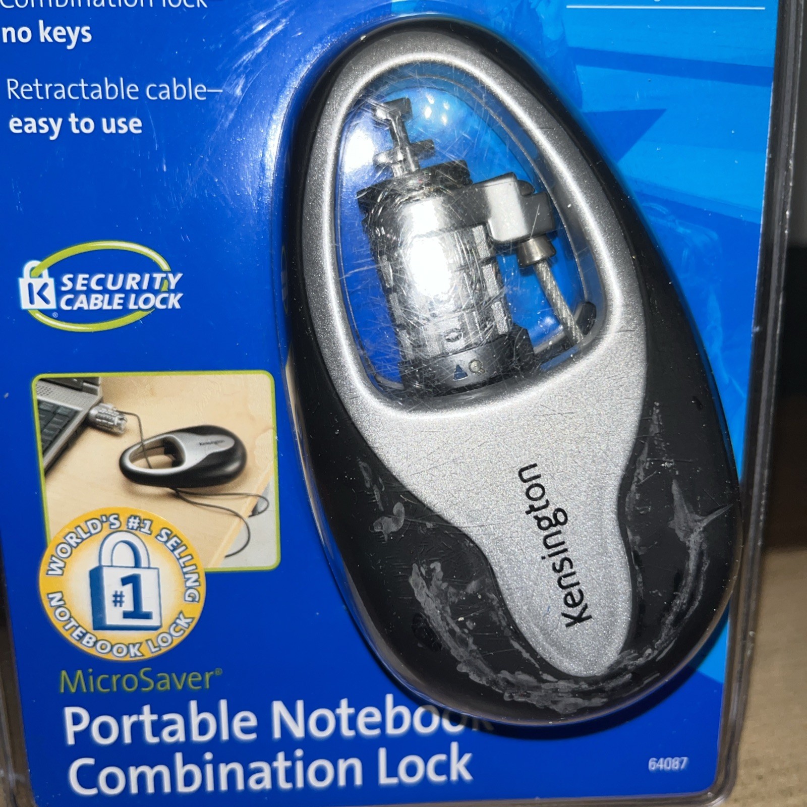 Laptop Notebook Combination Lock Retractable Cable Portable Kensington New