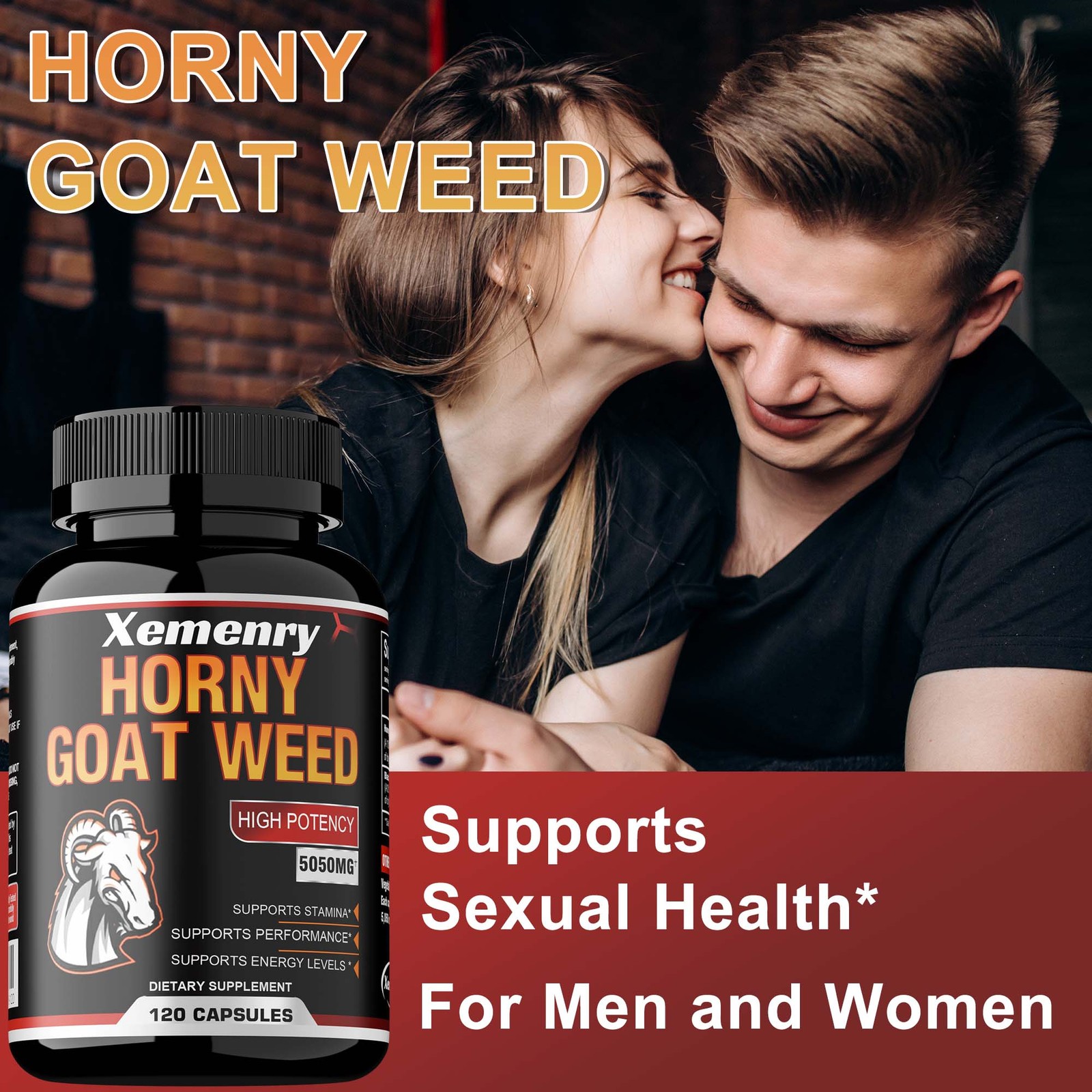 Horny Goat Weed Capsules - Men's Health,Testosterone Booster, Energy & Endurance