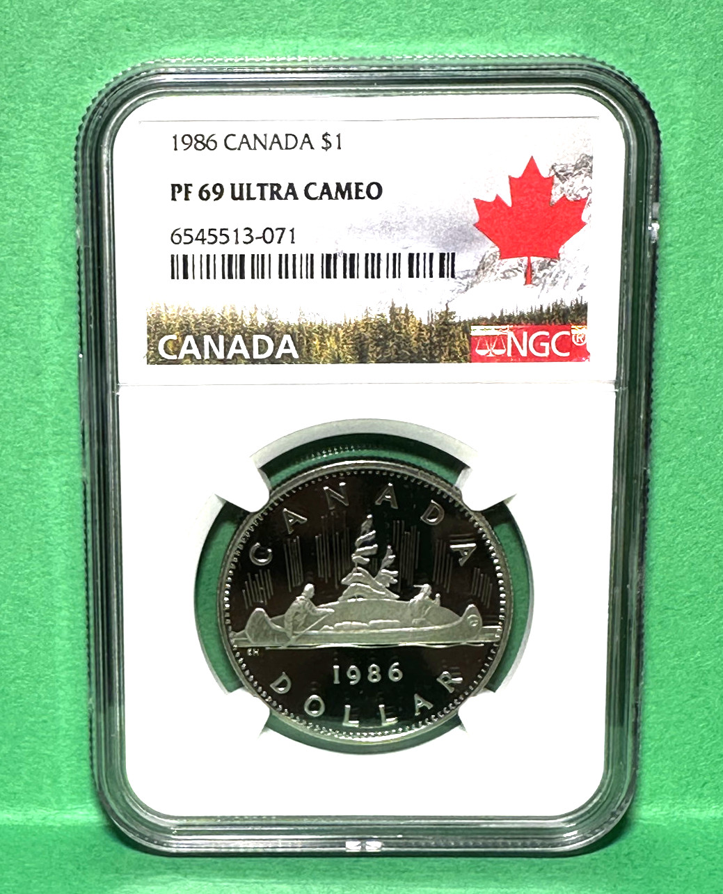 1986 CANADA $1 PF 69 ULTRA CAMEO NGC