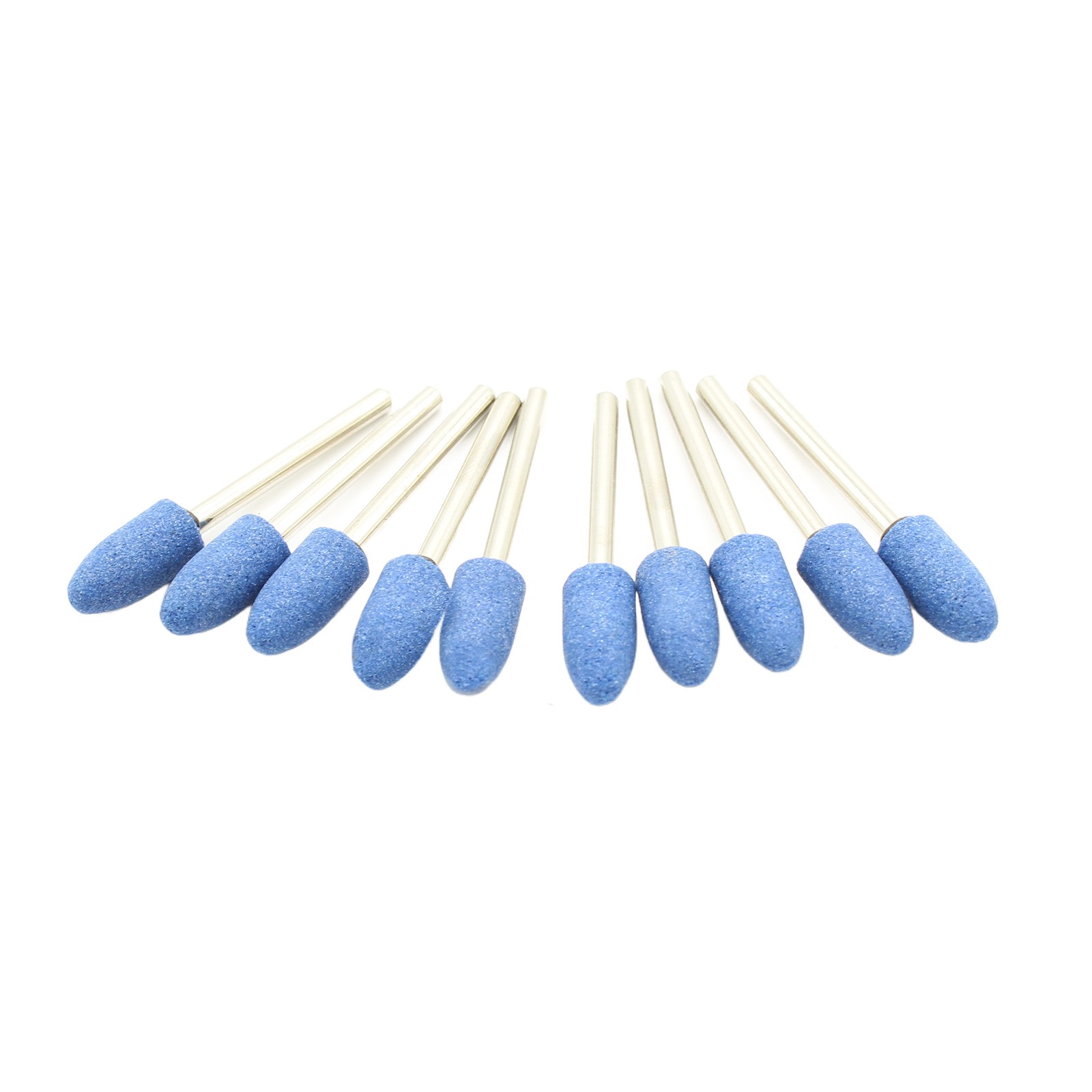 TMAX 10 pc 8mm Bullet Blue Mounted Stone Point Grinding Abrasive Set 1/8" Shank