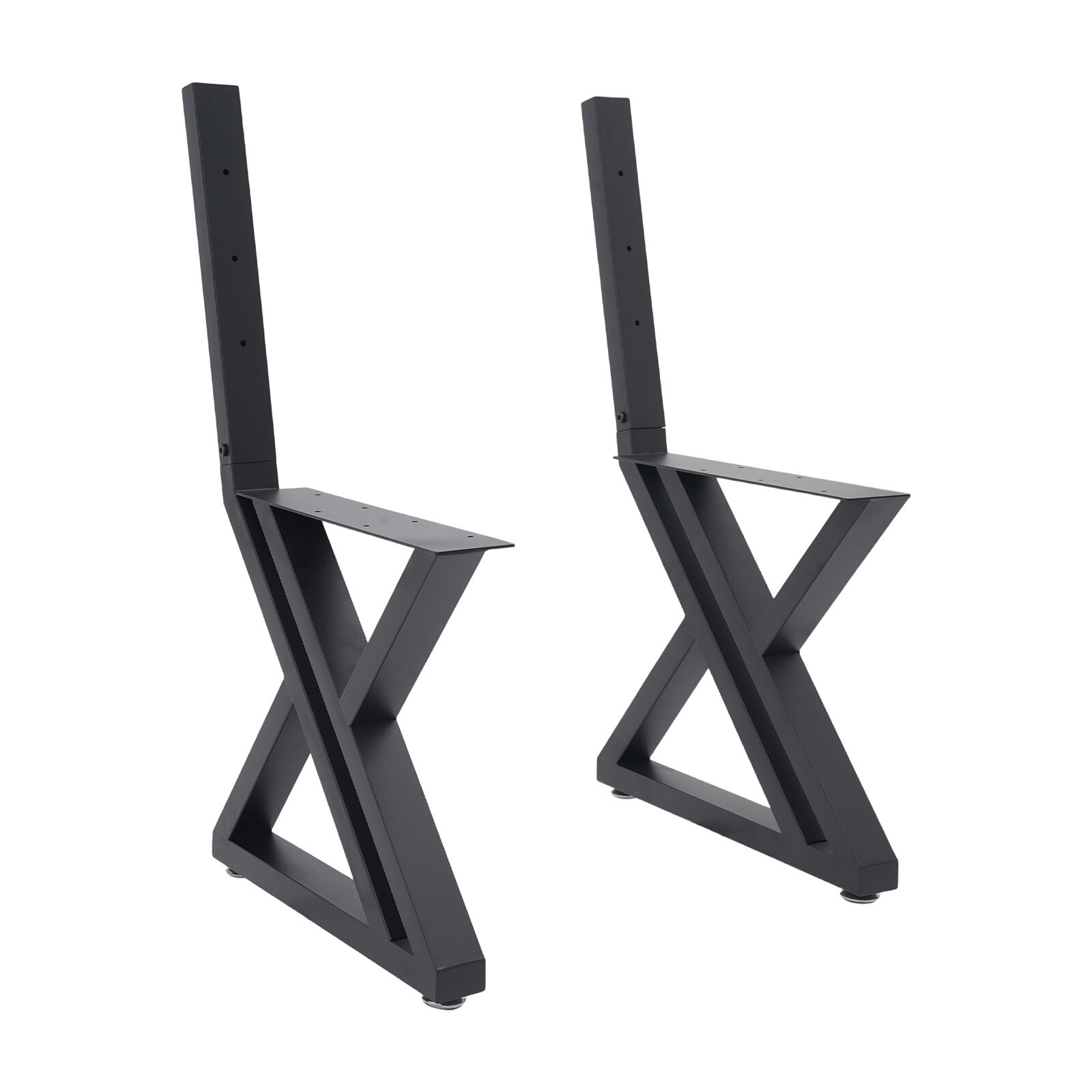 2PCS Bench Legs Z-Shaped Bench Legs with Backrest Bracket Bench Legs Black