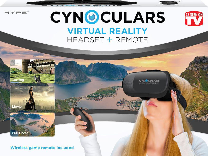 CYNOCULARS VIRTUAL REALITY VR HEADSET + REMOTE FOR 3D VIEW OF MOVIES GAMES