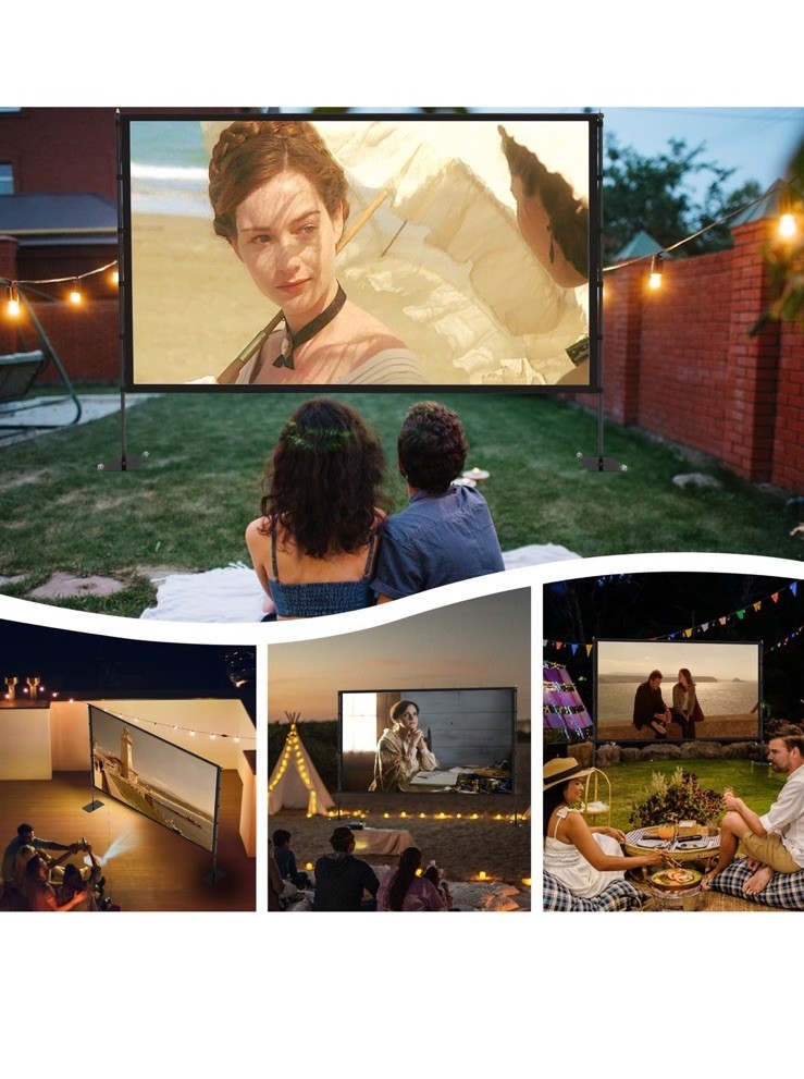 Outdoor-Projector-Screen-with-Stand - 120 inch Portable Projector Screen