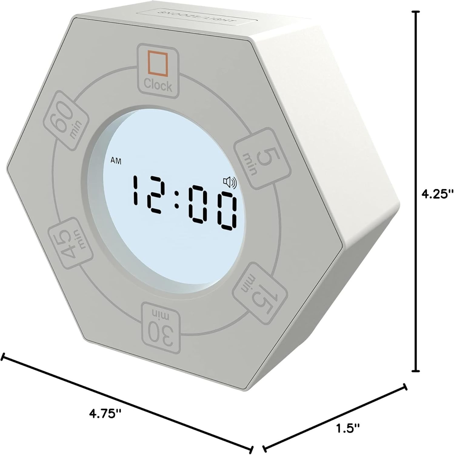 Modern Rotating Productivity Clock - White